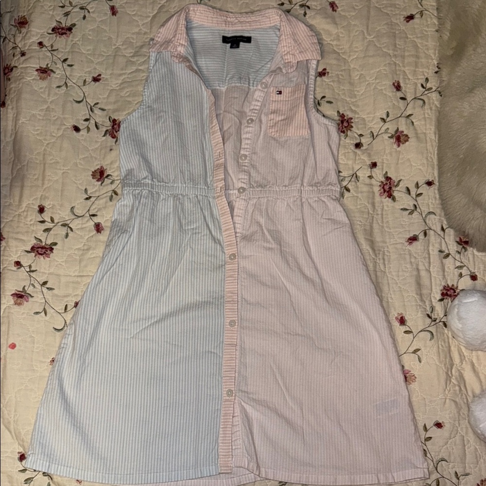 Tommy Hilfiger Pastel Striped Button-Down Dress